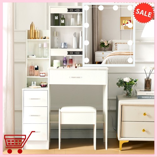 White dressing table - white,